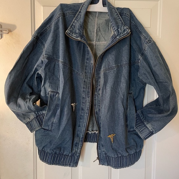 VINTAGE DAZY DENIM BOMBER JACKET - Picture 7 of 11